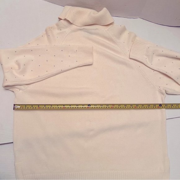 DKNY * Studded 100% Cotton Turtleneck Jumper Sweater EUC Size XL - Picture 10 of 14